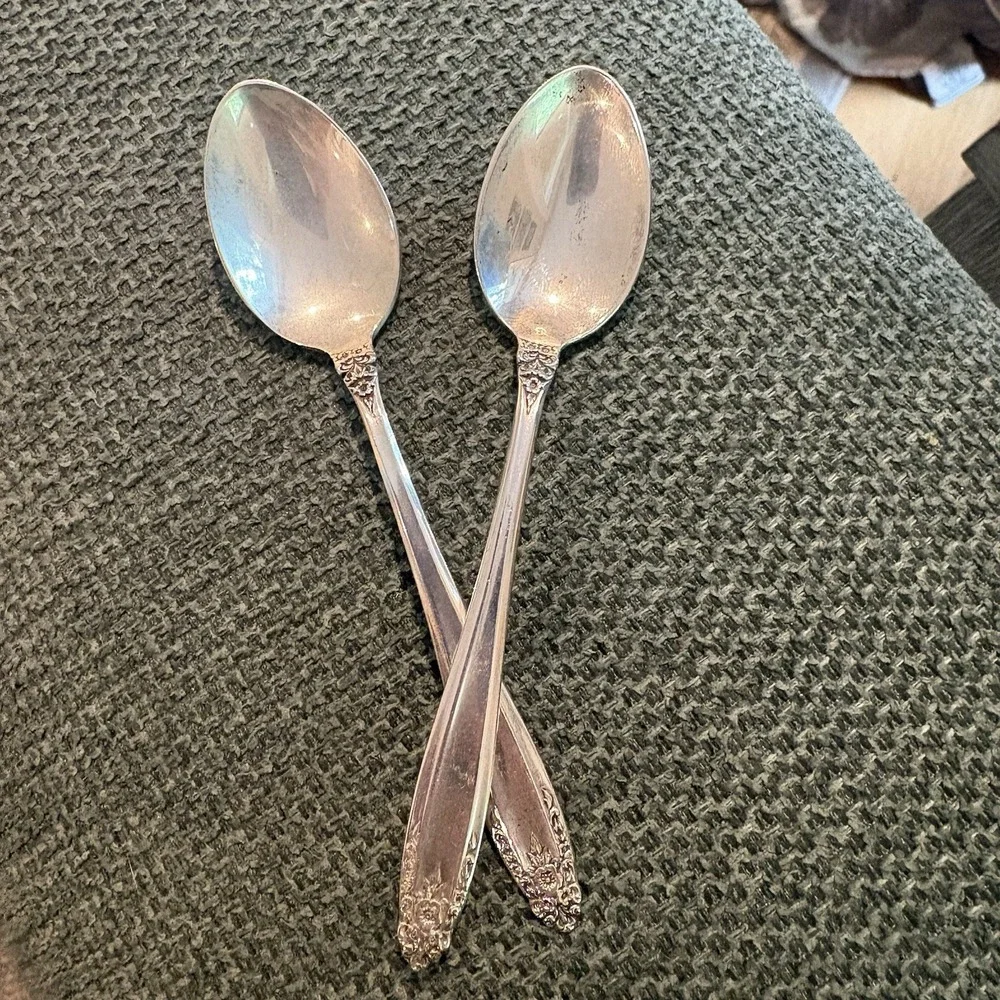 SET TWO International Sterling Silver Prelude Demitasse Spoon 4.25